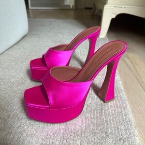AMINA MUADDI Pink Dalida Heeled Sandals